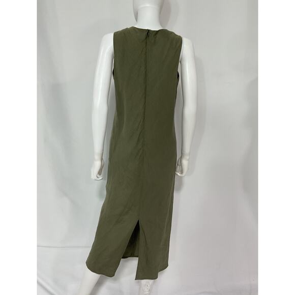 Everlane 'The Linen' Green Bias Cut Dress Size 2 - Picture 3 of 5